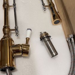 High Arc Dual-Mode Pull-Down Kitchen Faucet Solid Brass