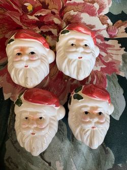 Fitz & Floyd vintage Santa napkin rings