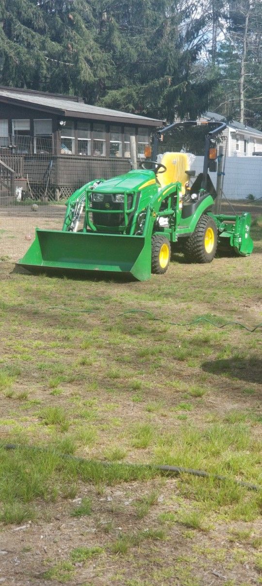 For Sale: 2021 John Deere 1025R with 120R Loader & Rototiller