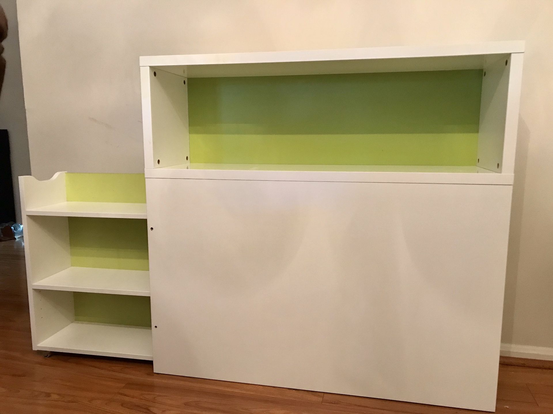IKEA FLAXA Twin headboard with storage and bookshelf