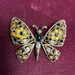 2” x 2” Vintage Butterfly Brooch