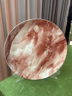 Red Marble Dinner Plate Set