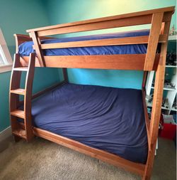 Twin over Full Bunk Bed made of Cherry Wood