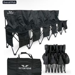 6 Seat Folding Bench Seats Soccer Outdoor