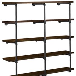 Industrial Iron Pipe Shelf Brackets, Shelf Not Included, New