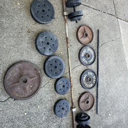 Weight Plate + Barbell + Dumbbell Set – Full Home Gym Setup 