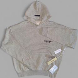 🔥 FEAR OF GOD ESSENTIALS HOODIE – DARK OATMEAL – SIZE L (NEW)