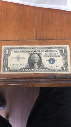 1957-B one Dollar Bill silver Certificate Blue Seal
