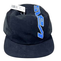 Vans Off The Wall Dropped V Camper Hat Cap Nylon Black Blue Logo Strapback New