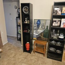 Two Black Bookshelves 