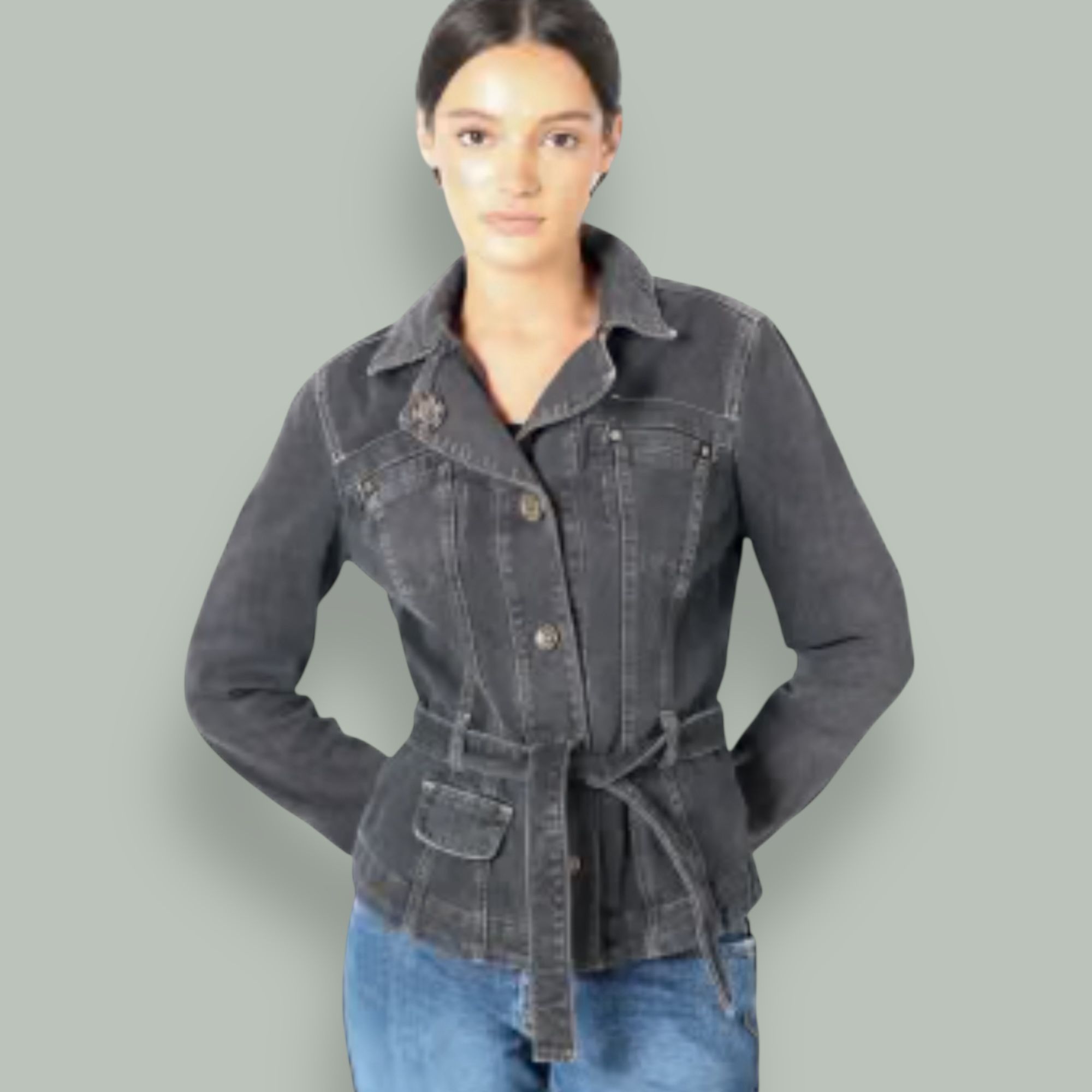 Vintage Miss Sixty Women's Black Denim Jacket, Size M, MSRP $200