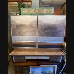 Modern Contemporary Art Oil  On Canvas 42 X 35 Each Panel