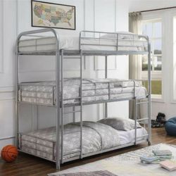 Triple Twin Bunk Bed set(mattress included:$919