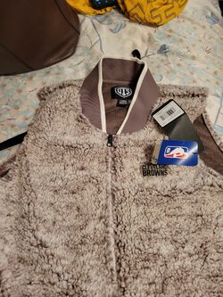 Ots Sherpa Vest Women's Oatmeal Cleveland Brown Vest