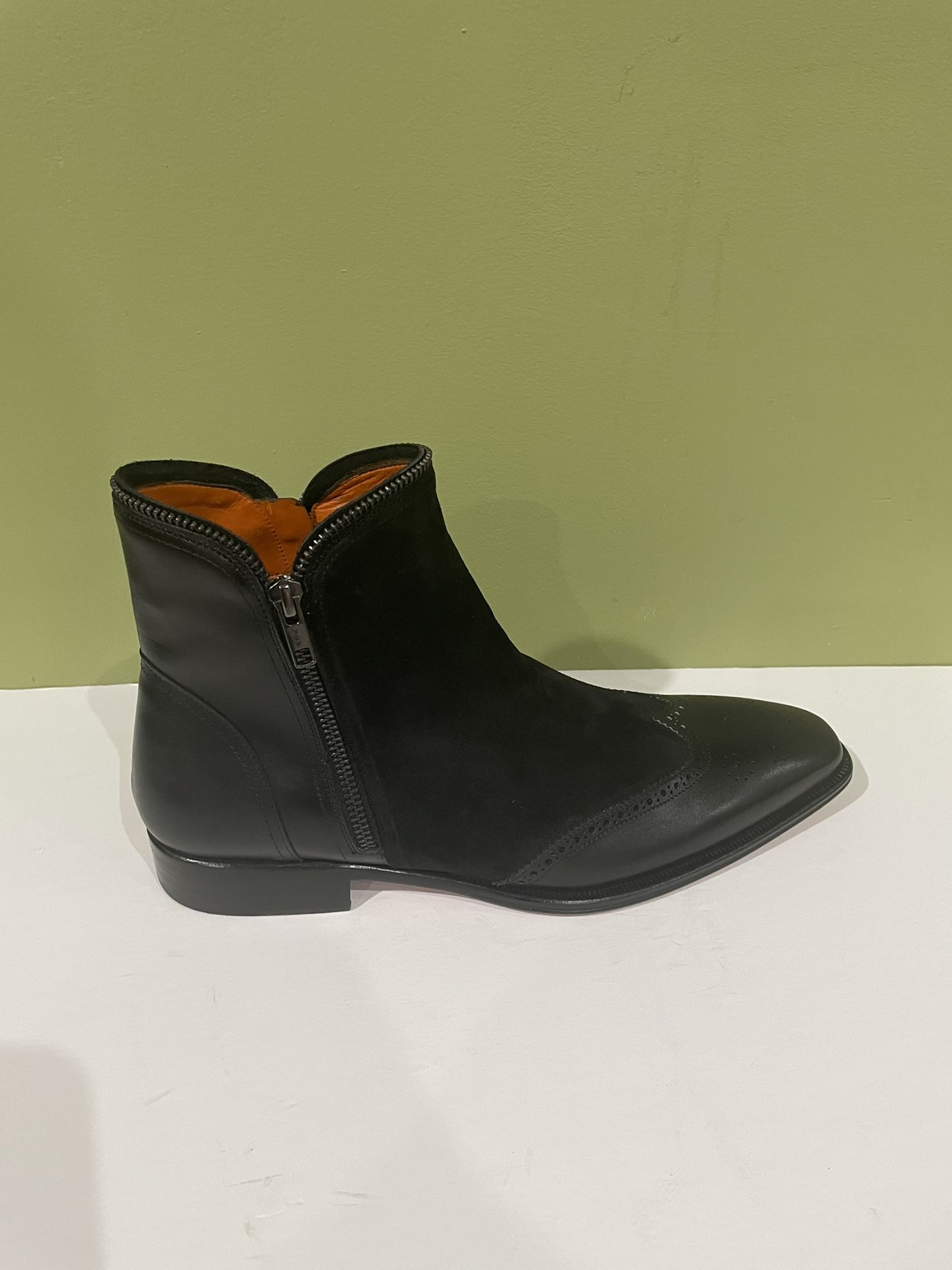 Mezlan Boots Black Suede Leather Calf Side Zippers  display picture 1