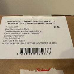 Pokemon Fusion Strike Elite Trainer Box Case