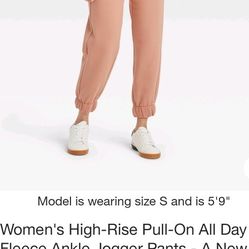 Women's High- Rise Pull-on All Day  Fleece Ankle Joggers Blus  