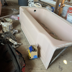 Vintage Mid 50s Porcelain Pink Bathtub