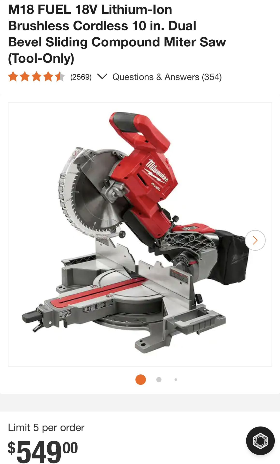 M18 FUEL 18V Lithium-lon Brushless Cordless 10 in. Dual Bevel Sliding Compound Miter Saw (Tool-Only)