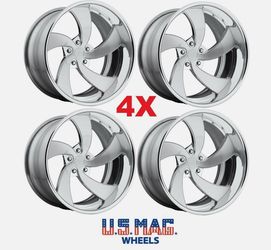 US MAG DESPERADO STAGGERED 20" 22" WHEEL C10 C-10 BRUSHED U134 OFFSET CHEVY GMC