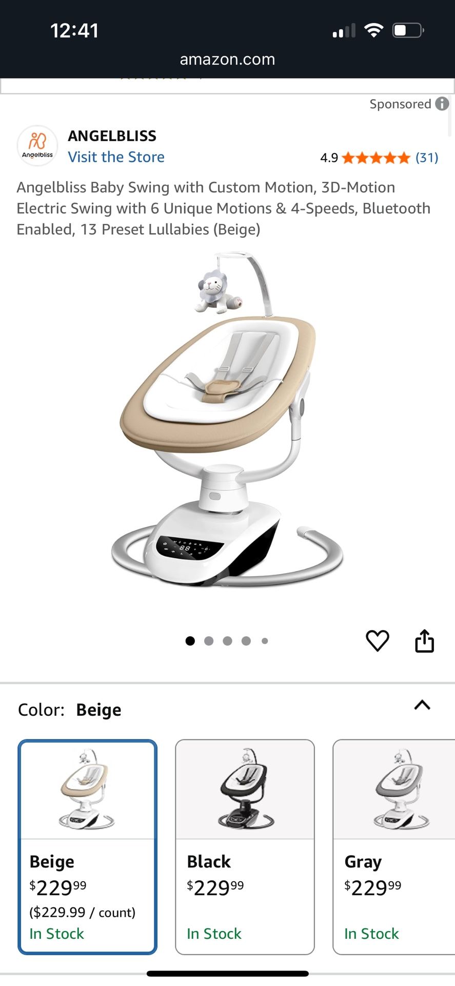 Angelbliss Baby Swing 