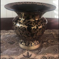 Metal Vase With Candle Holder And Candles