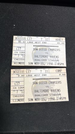 Vintage San Diego Chargers vs. Baltimore Ravens 1998