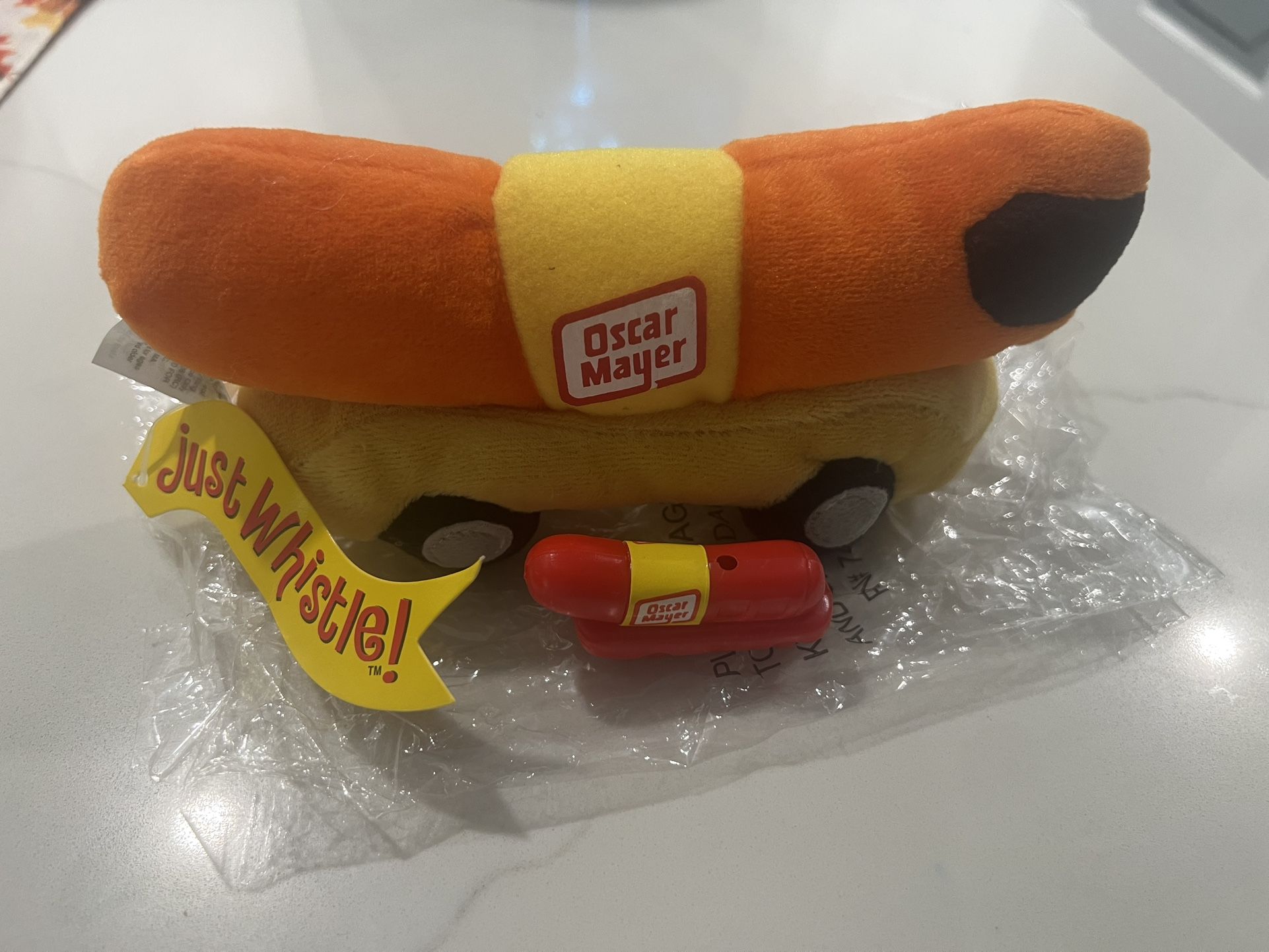 Oscar Meyer stuffed Wiener mobile with whistle new