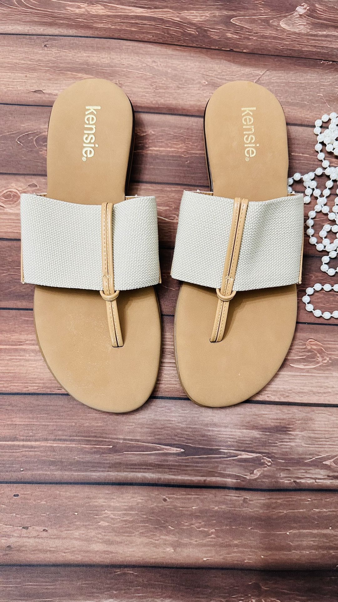 Kensie Women’s Knit Thong Sandals — Size 8.5