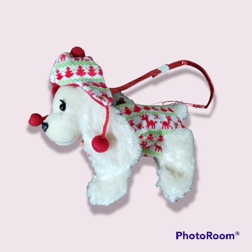 Poochie & Co poodle dog puppy Christmas purse plush bag