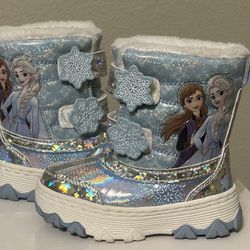 Disney Frozen Elsa and Anna Toddler Snow Boots Little Girl size 8