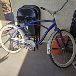Man's beach cruiser., girls, 5 speed bike. Self propel lawnmower With Battery And brand new window, 