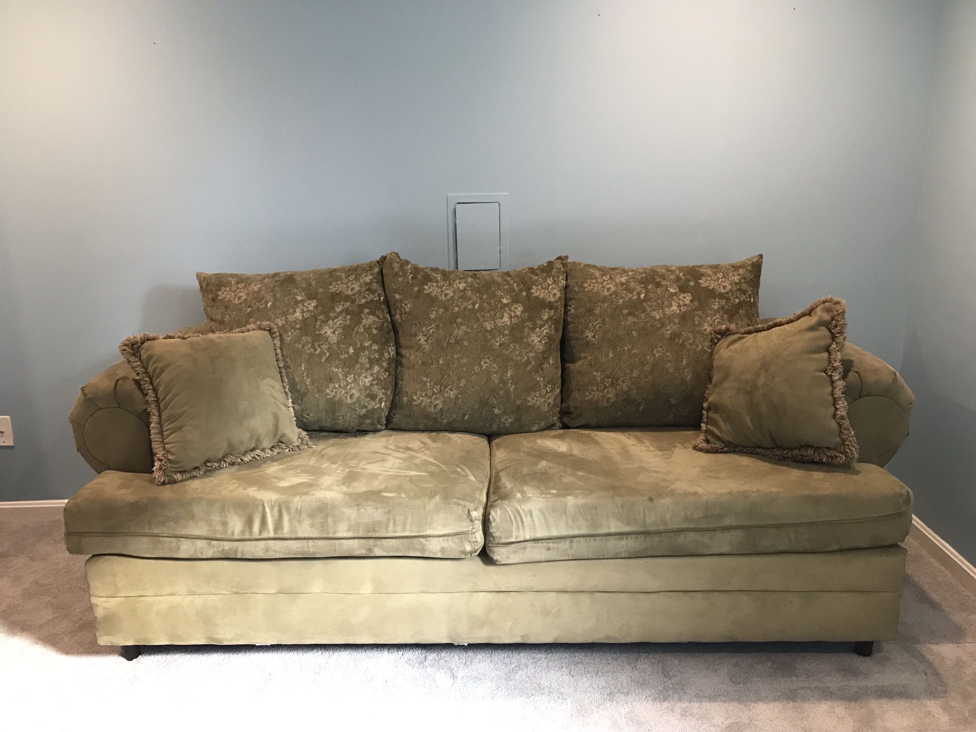 Suede Couch 80x30x34 and Suede Loveseat 63x30x34