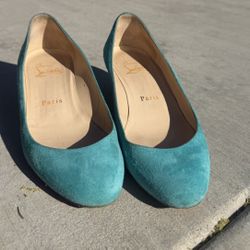 Christian Louboutin Turquoise Wedges Sz 5