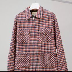 Gucci Flannel Coat Mirrored Embroidered Graphic 