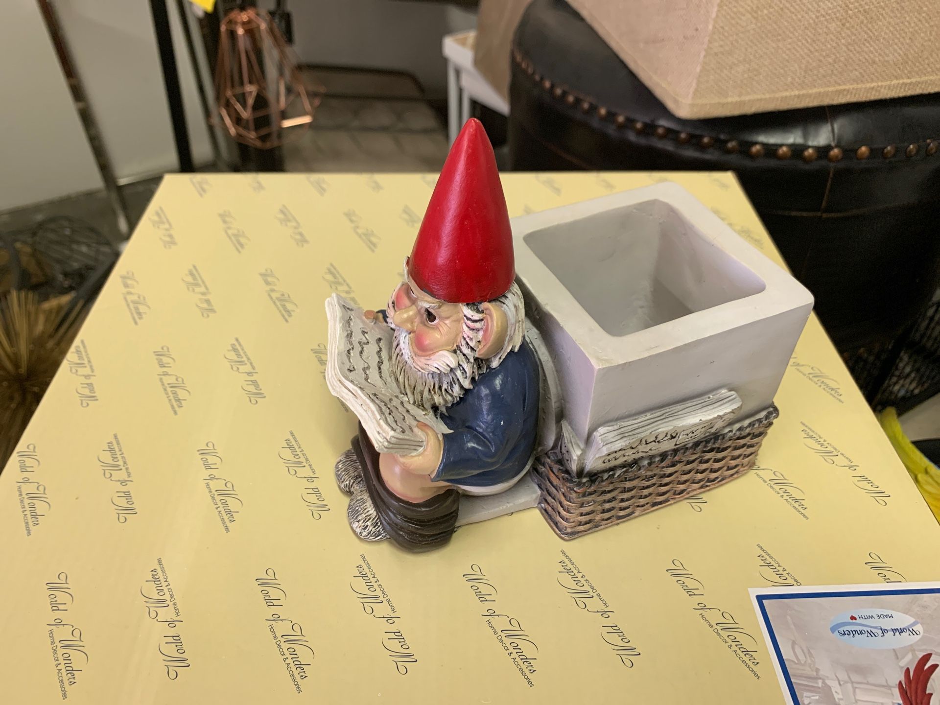 New! Gnome Sitting Toilet Pen & Pencil Holder