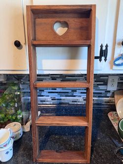 Wooden heart shelf