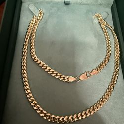 14k Gold Cuban Solid Chain