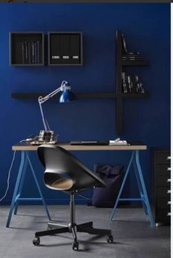  LINNMON / LERBERG Table, White white stained oak effect/blue NO FREE!! 