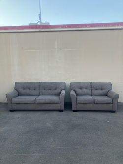 Greige Sofa Couch Loveseat Set