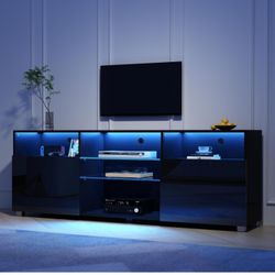 Brand New In Box Modern High gloss Console Side Board Buffet With LED Lights And Charger Station!!!