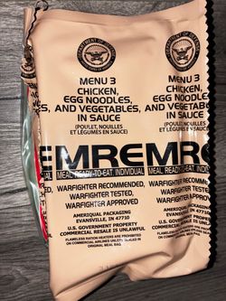 Military MRE - Menu 3 - Chicken Egg Noodles