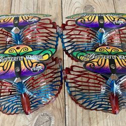 Butterfly Masque Lot 4 Louvre Costume Glasses Masquerade Carnival Mardi Gras