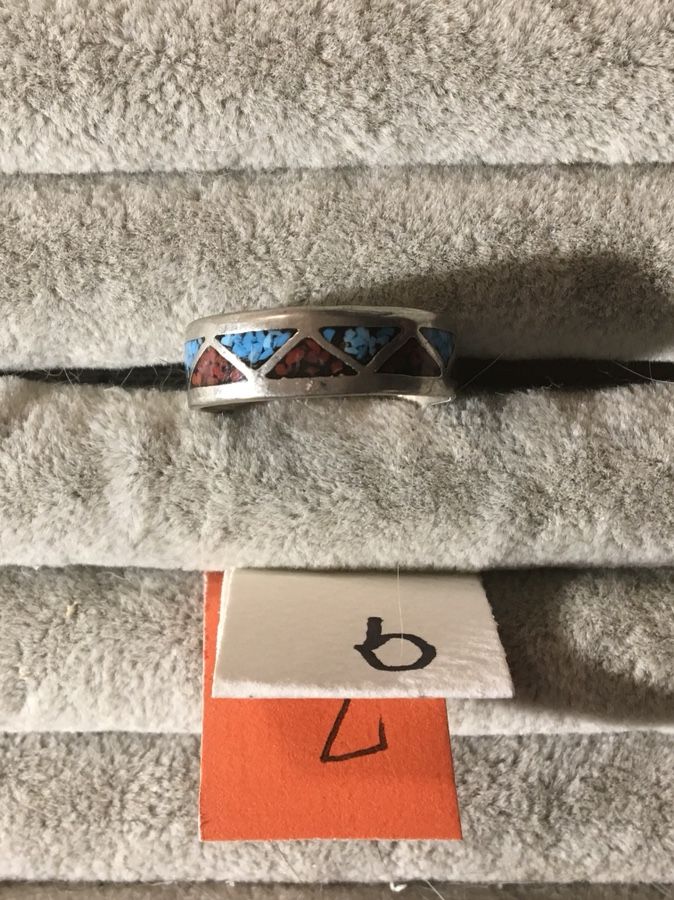 925 blue and red turquoise band