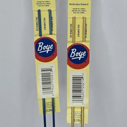 2 NEW Sets of Wrights Boye Aluminum Knitting Needles Size 2 & 3 Blue & Gold 