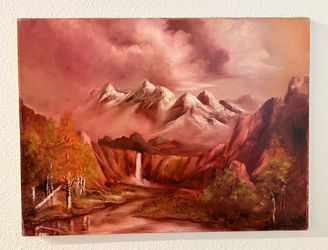 Original Mountain Landscape Oil Painting on Canvas - 24" x 18"