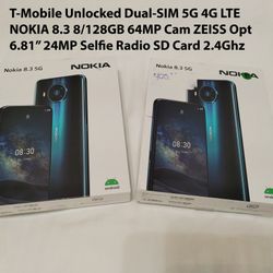 T Mobile Nokia 8.3 5G 2 SIMs Unlocked 6.8" Radio SD Card
