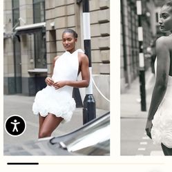 *New w/tags* White Floral Ruffle Dress 