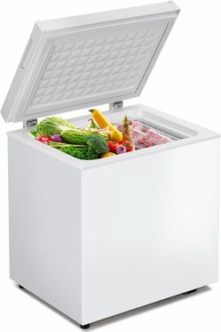 1.8 Cu Ft Compact Chest Freezer 50L Adjustable Thermostat Removable Basket