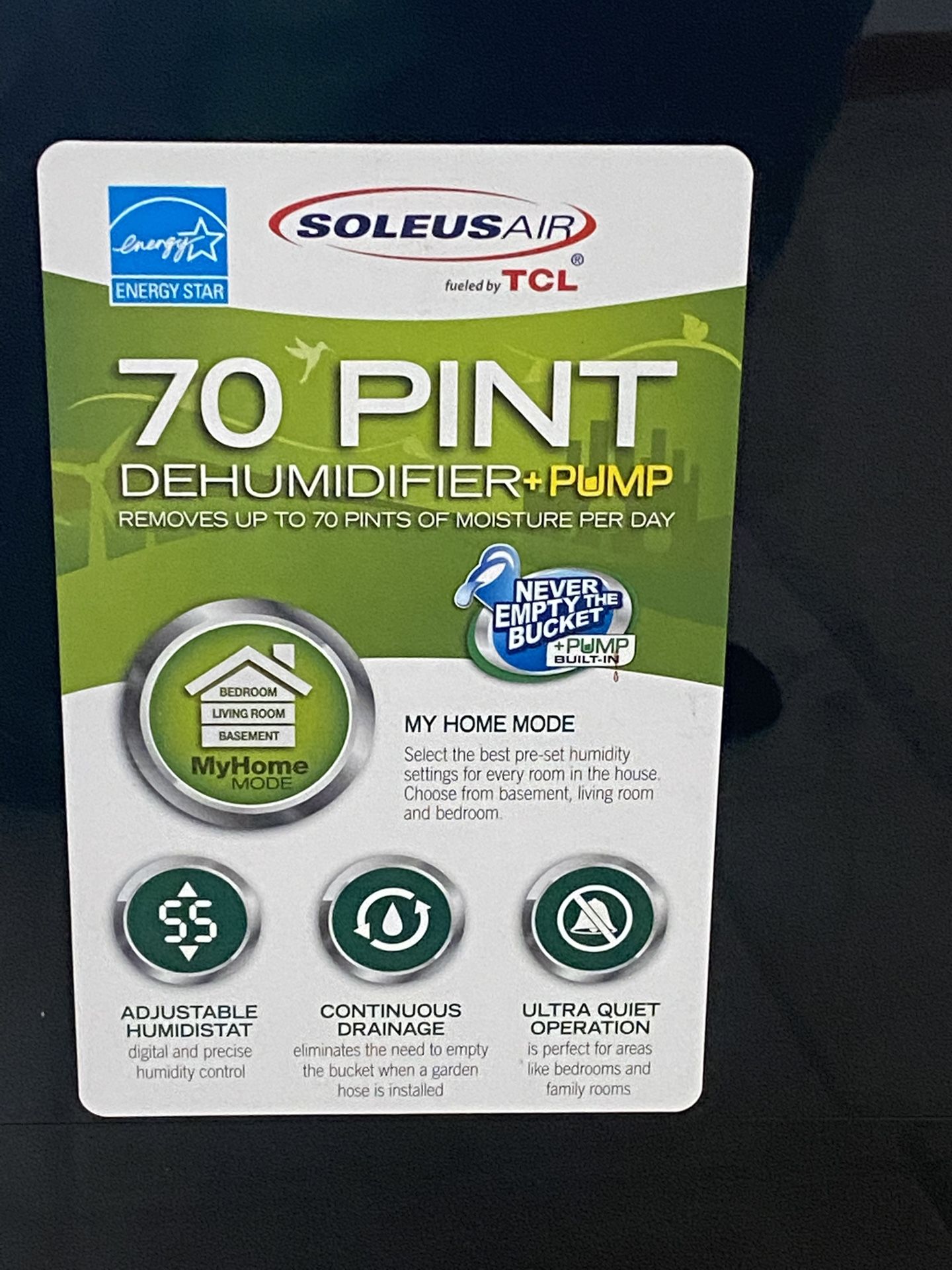 Silenus Dehumidifier 70 Pint
